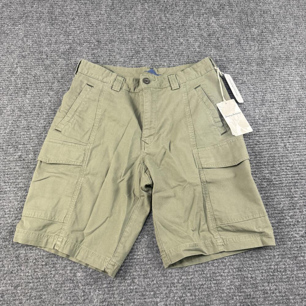 Tommy Bahama Key Isles Cargo Shorts Mens 30 Green Tea Leaf Stretch Outdoor New